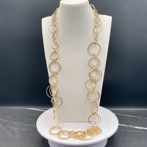 Vintage Daisy Fuentes Gold-Tone Coated Aluminium Multi-Rings Link Statement